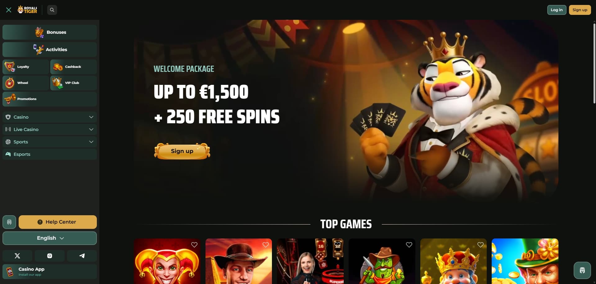 Royals Tiger homepage